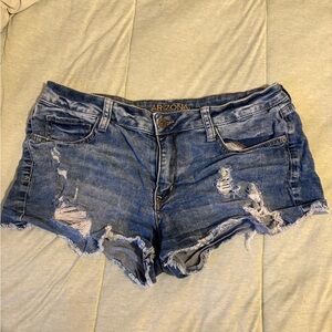 Arizona Jean Company Women's Classic Blue Ripped Shorts